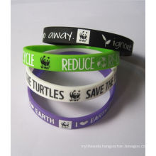 Silk Screen Printed Logo Silicone Wristband for Ad Activity